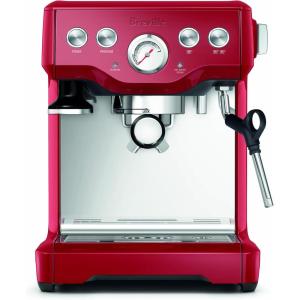 Breville Infuser Espresso Machine BES840XL, Brushed Stainless Steel(Cranberry Red)