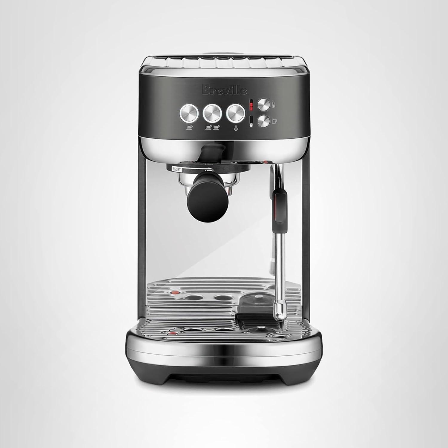 imageBreville Bambino Plus Espresso Machine BES500BSS Brushed Stainless SteelBlack Stainless Steel