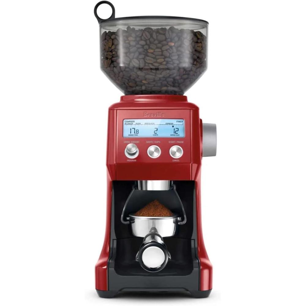 imageBreville BCG820BSS Smart Grinder Pro for Coffee and Espresso Brushed Stainless SteelCranberry Red