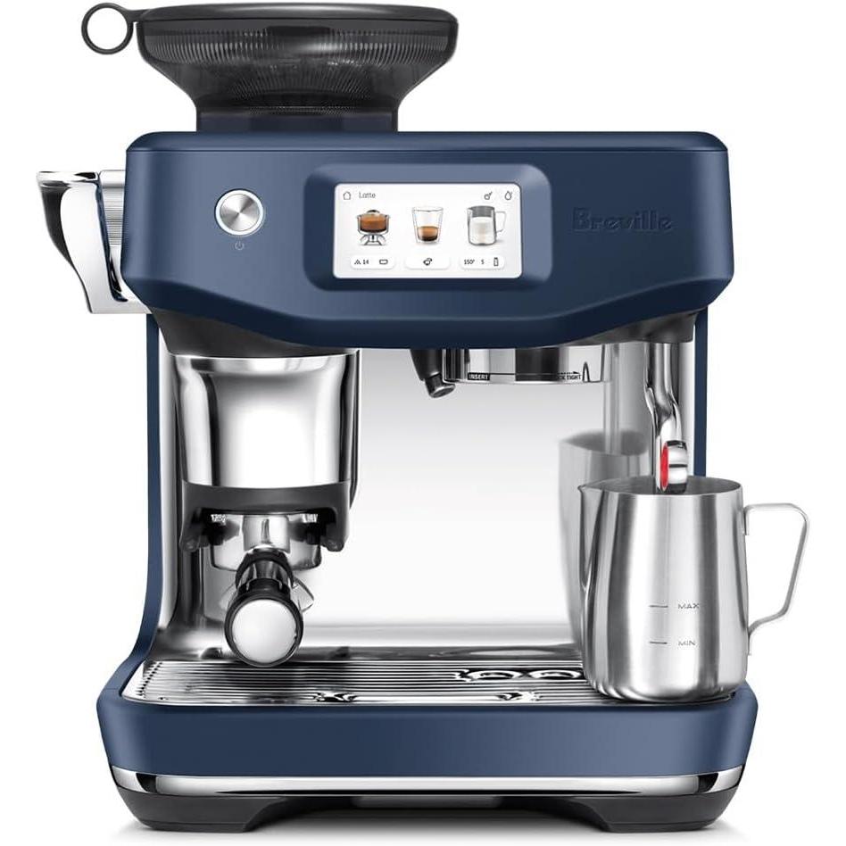 imageBreville Barista Touch Impress Espresso Machine BES881BSS Brushed Stainless Steeldamson blue