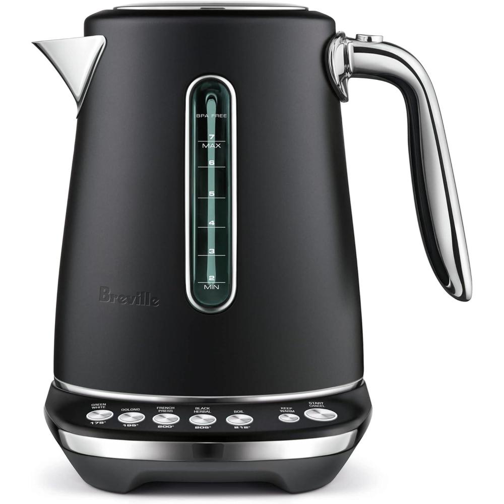 imageBreville BKE845BSS Smart Kettle Luxe Water Heater 7 Cup Brushed Stainless SteelBlack Truffle