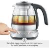 Breville BTM500CLR Tea Maker Compact Infuser and Water Kettle, 4 Cup, Brushed Stainless Steel and Glass