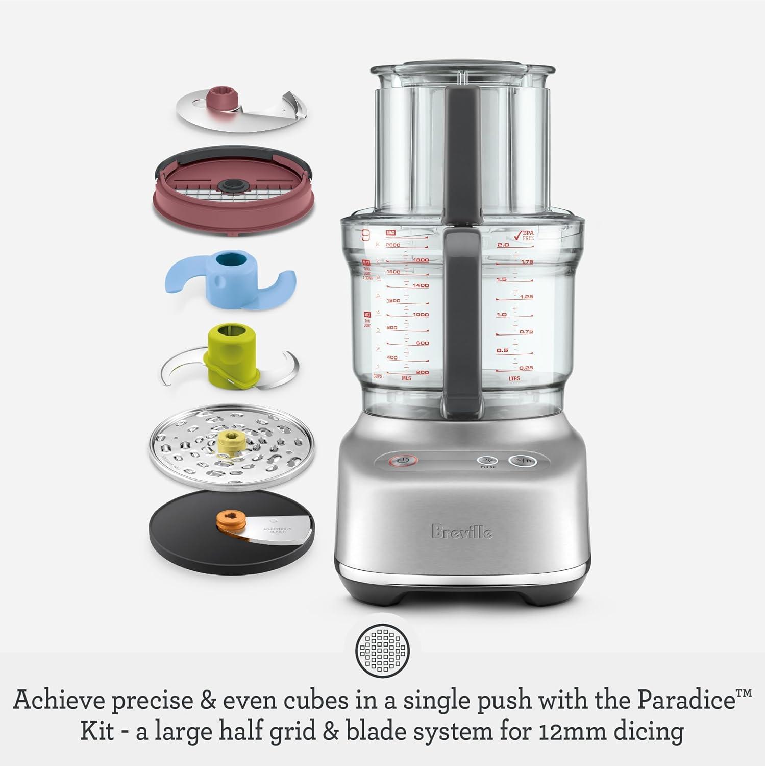 imageBreville BFP638 Paradice 9 Cup Food Processor and Dicer Small Brushed Stainless SteelDamson Blue