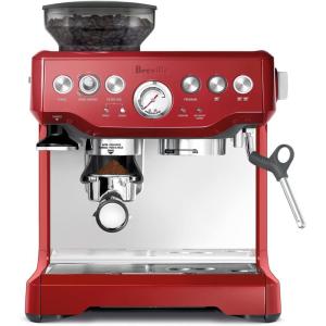 Breville Barista Express Espresso Machine BES870XL, Brushed Stainless Steel(Cranberry Red)