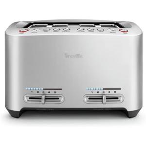 Breville BTA840XL Die-Cast Smart Toaster, 4 Slice, Brushed Stainless Steel(4-Slice)
