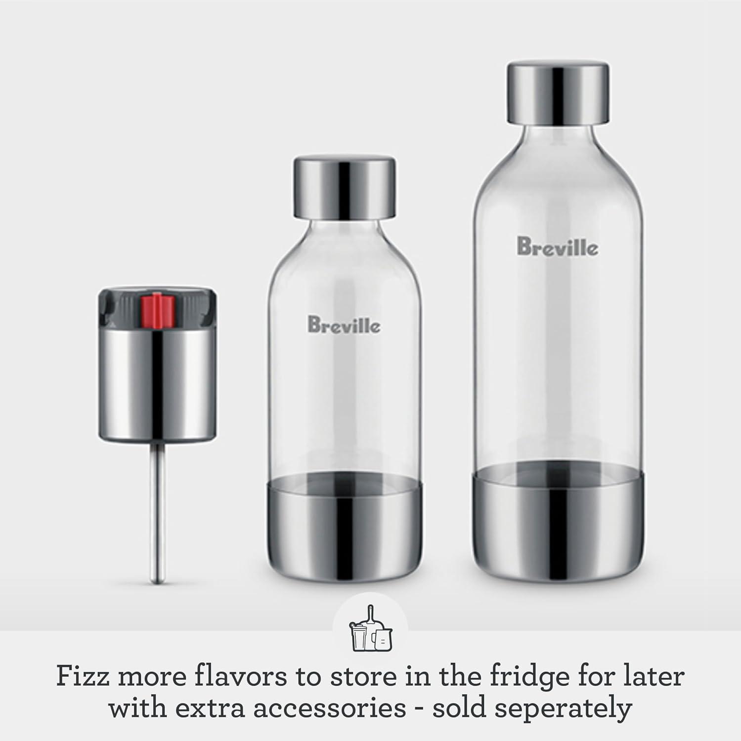 imageBreville BCA800BTR InFizz Fusion Sparkling Water and Beverage Carbonator CO2 Cylinder Not Included Black TruffleBrushed Stainless Steel