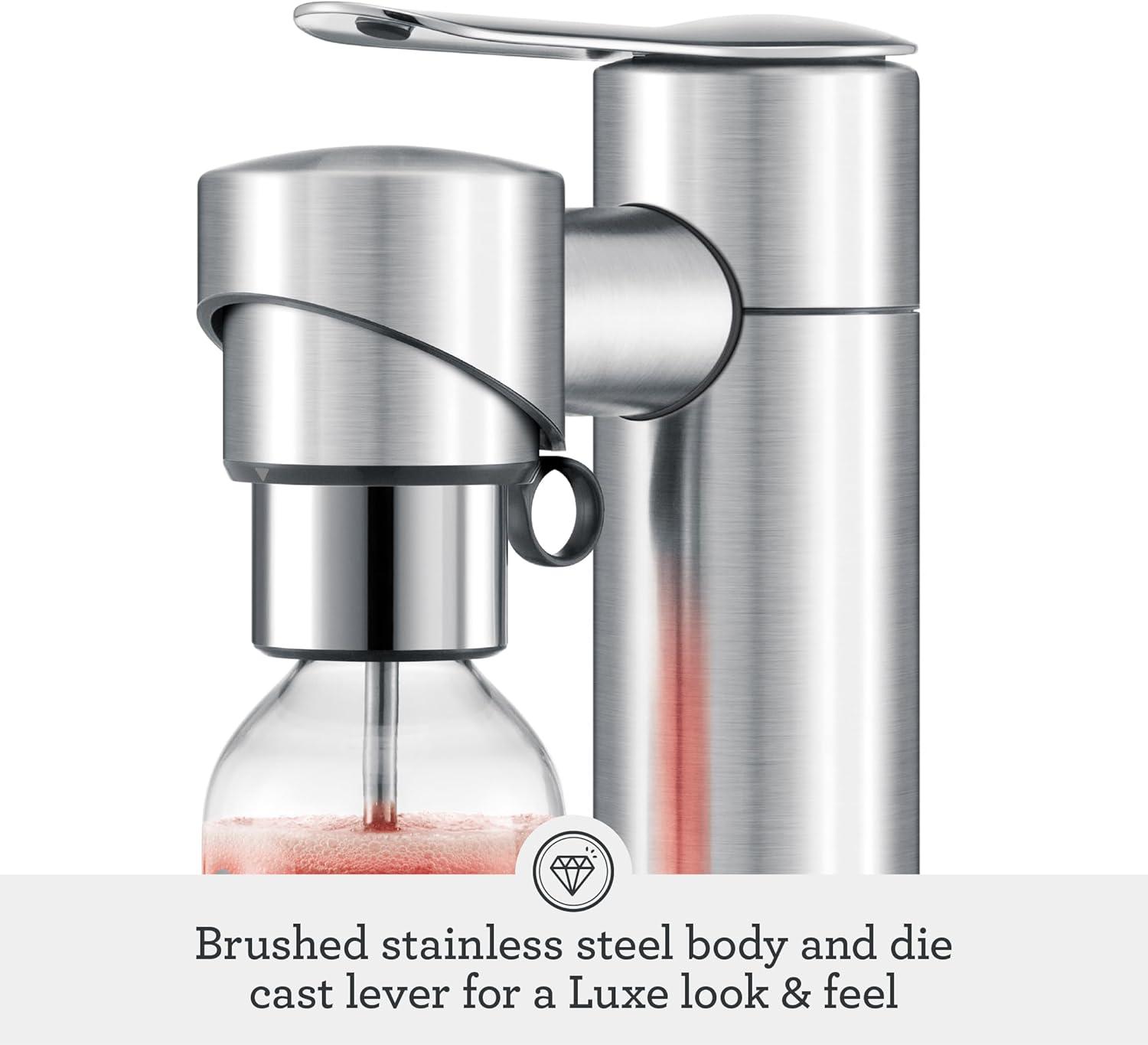 imageBreville BCA800BTR InFizz Fusion Sparkling Water and Beverage Carbonator CO2 Cylinder Not Included Black TruffleBrushed Stainless Steel