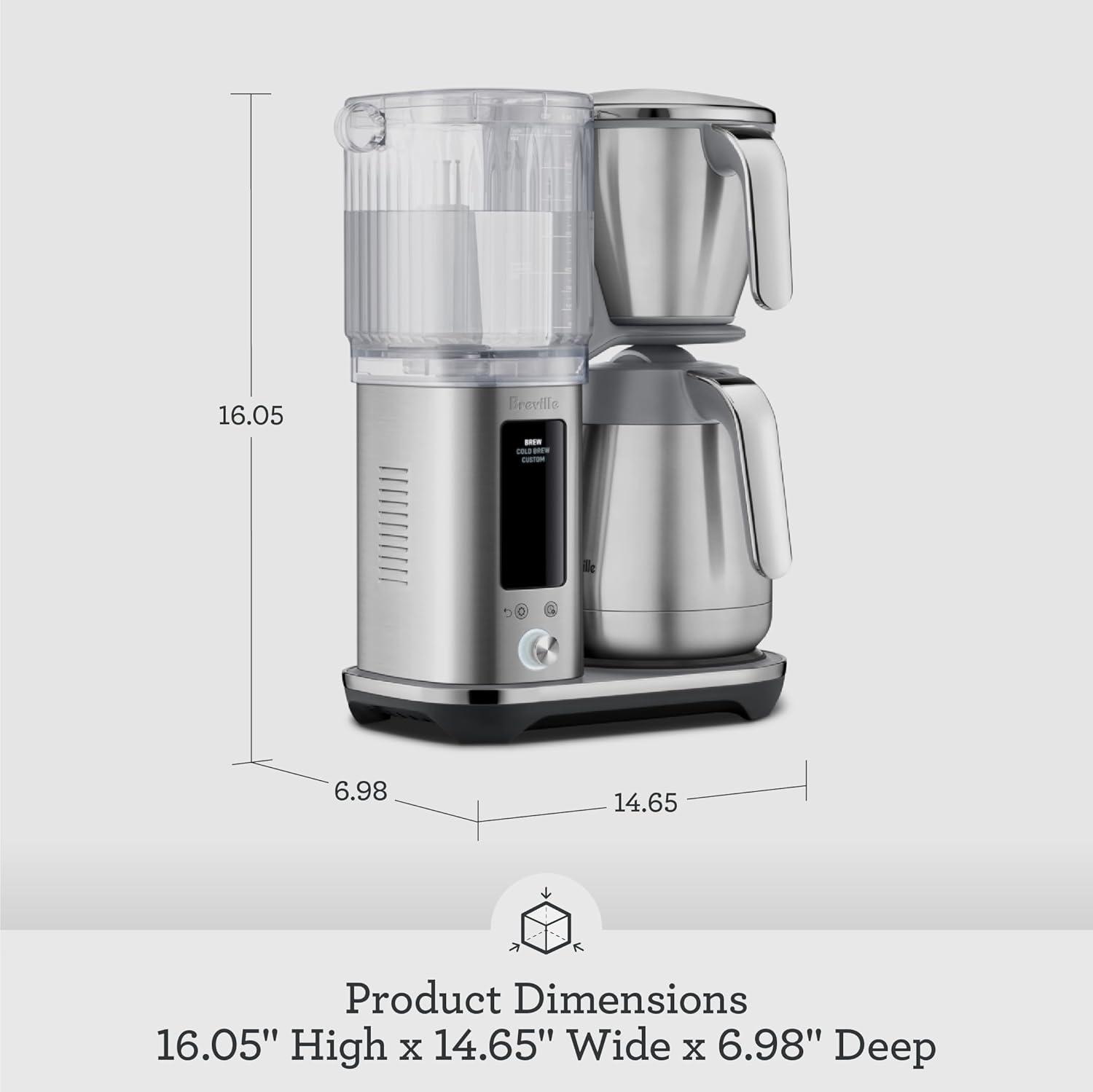 imageBreville Luxe Drip Coffee Machine BDC415BTR Black Truffle Glass CarafeBlack Truffle