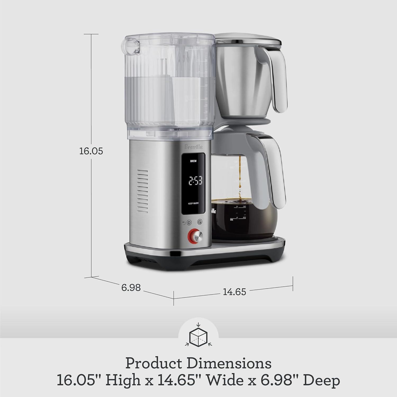 imageBreville Luxe Drip Coffee Machine BDC415BTR Black Truffle Glass CarafeBlack Truffle