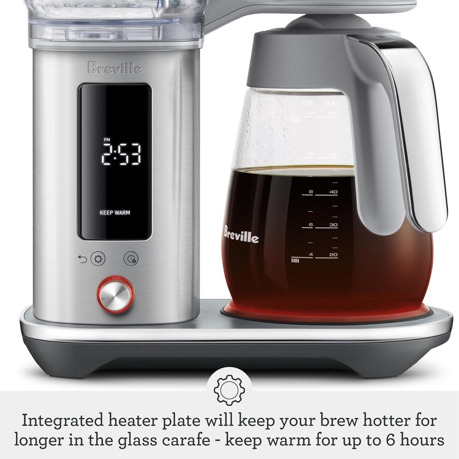 imageBreville Luxe Drip Coffee Machine BDC415BTR Black Truffle Glass CarafeBlack Truffle