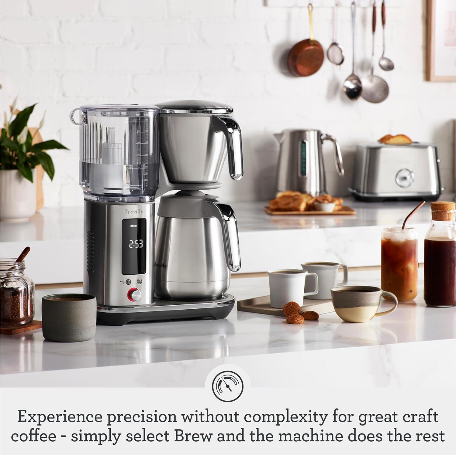 imageBreville Luxe Drip Coffee Machine BDC415BTR Black Truffle Glass CarafeBlack Truffle