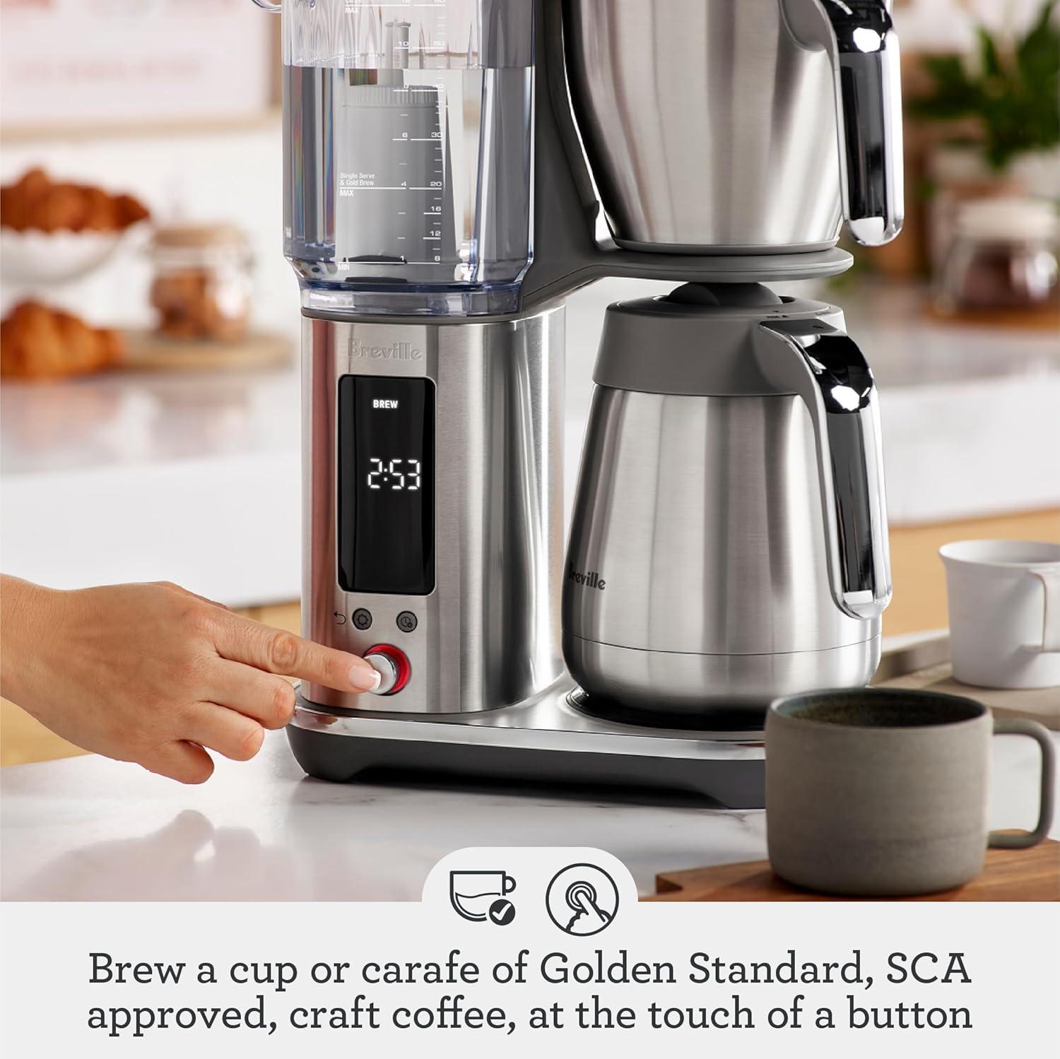 imageBreville Luxe Drip Coffee Machine BDC415BTR Black Truffle Glass CarafeBlack Truffle
