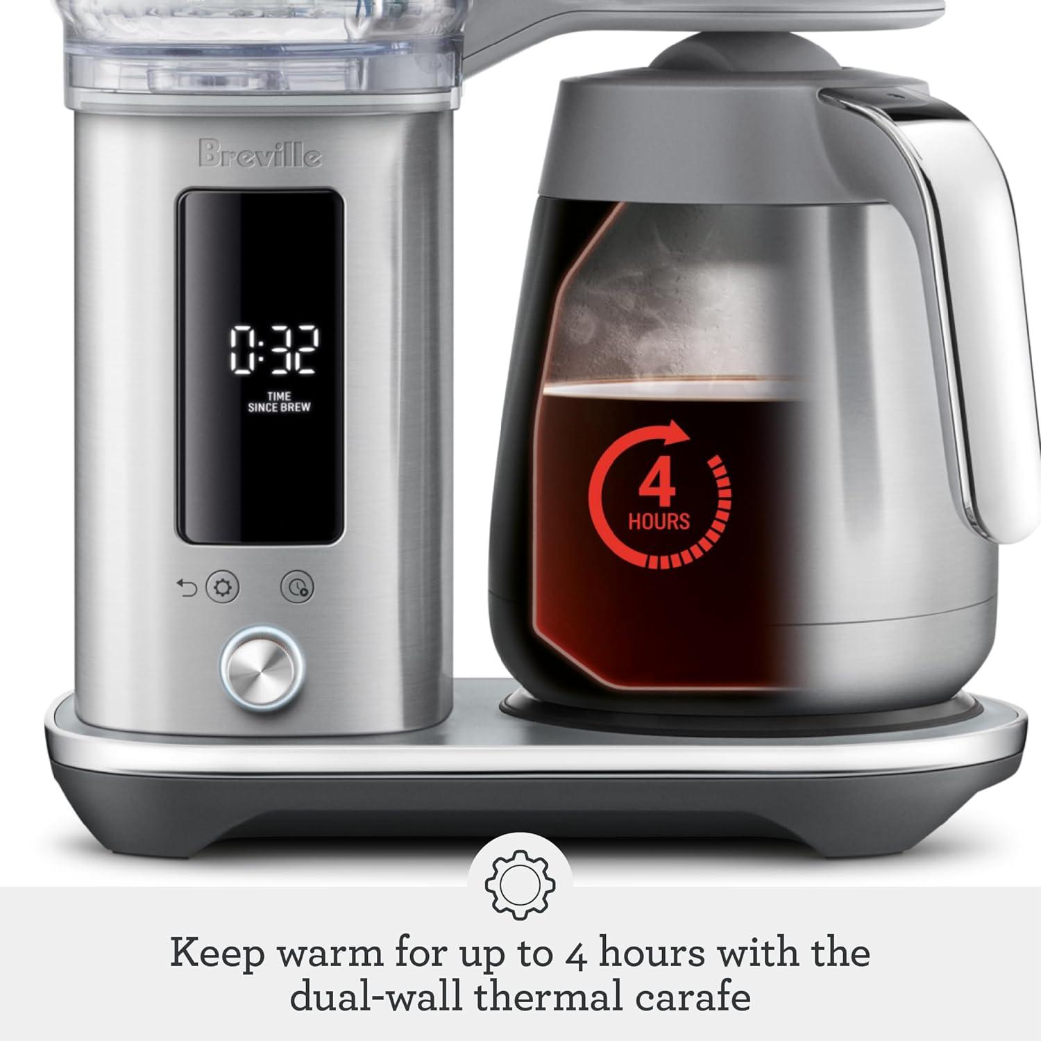 imageBreville Luxe Drip Coffee Machine BDC415BTR Black Truffle Glass CarafeBlack Truffle